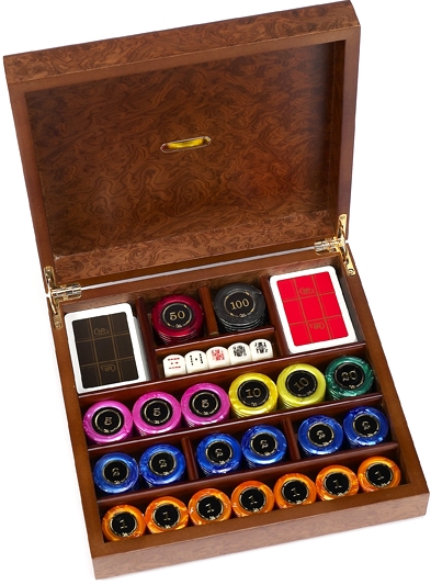 Palermo Poker Chips and Card Set from Italy