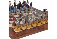 (image for) American Civil War Extra Large Chessmen & Agostino Board