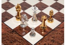(image for) Bello Collezioni - Via Marzio Solid Brass Luxury Staunton Chessmen Drenched in 24K Gold/Silver Plate from Italy