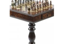 (image for) Japanese Samurai Painted Chessmen & Frizoni Table from Italy