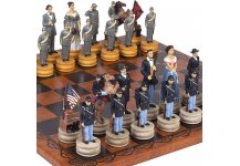 (image for) Hand Painted American Civil War Chessmen & Georgio Chess Board