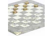 (image for) Greenwich Checkers Board from Spain & Bella Valentina 24K Gold Plated Checkers from Italy