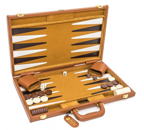 (image for) Madison Avenue Genuine Leather Backgammon Set - Click Image to Close
