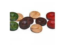 (image for) Nikkos Deluxe Olive Wood Backgammon Checkers from Greece