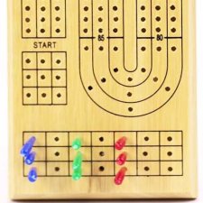(image for) Triple Track Wooden Cribbage Board