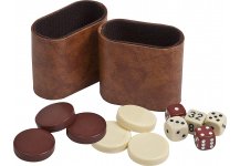 (image for) Uria Stone Backgammon Checkers - Brown/Ivory