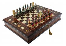 (image for) American West Chessmen & Napoli Chess Board/Cabinet From Italy