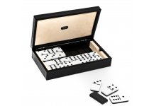 (image for) Bello Games Collezioni Franco - Double Six Two Tone Professional Jumbo Size Tournament Dominoes Set with Spinners in a Luxury Genuine Italian Leather Lizard Case