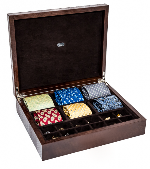 (image for) Bello Collezioni - Piazza Portello Box for Ties, Rings & Cufflinks Made in Italy - Click Image to Close
