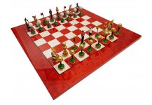 (image for) Bello Collezioni - Via Della Scrofa Hand Painted Luxury Pewter Golf Chessmen & Agostino Luxury Chess Board from Italy