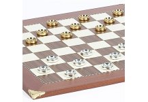 (image for) Astor Place Checkers Board from Spain & Bella Valentina 24K Gold Plated Checkers from Italy
