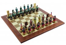 (image for) American West Chessmen, Cowboys & Indians with Stuyvesant St. Chess Board From Spain