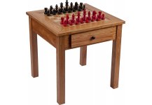 (image for) Contemporary Staunton Chessmen & Lincoln Center Game Table
