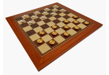 (image for) Bello Collezioni - Via Marcora Giuseppe Luxury Chess Board & Bella Valentina 24K Gold Plated Checkers from Italy