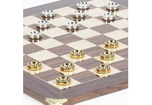 (image for) Columbus Avenue Checkers Board & Bella Valentina 24K Gold Plated Checkers from Italy