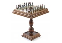 (image for) American Civil War Chessmen & Monticello Marble Chess Table From Italy