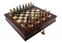 (image for) American West Chessmen & Milano Chess Board/Cabinet From Italy