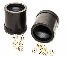 (image for) Two Bello Games Professional Genuine Leather Ribbed Dice Cups