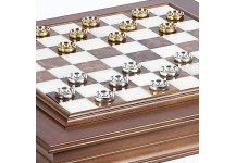 (image for) Bello Collezioni - Napolitano Cabinet Board & Bella Valentina 24K Gold Plated Checkers from Italy