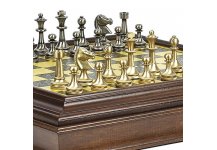 (image for) Bello Collezioni - Bello Stefano Solid Brass Chessmen & Bellagio Cabinet/Board