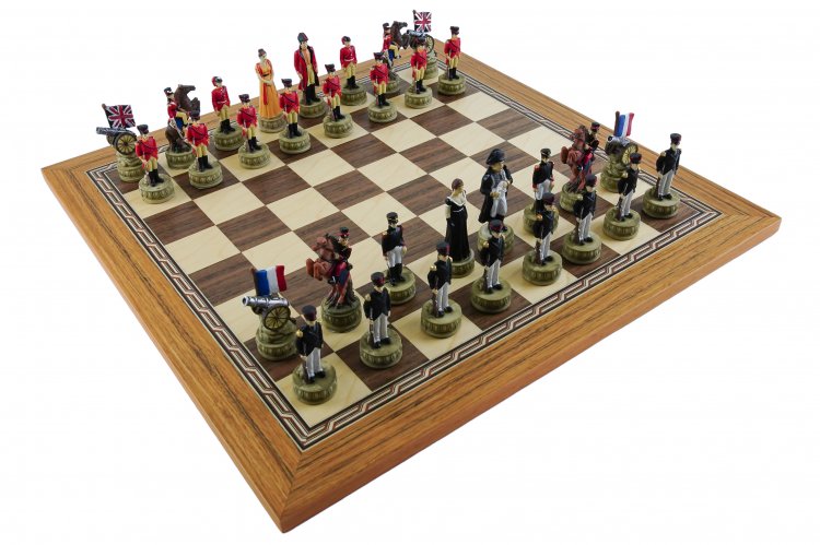 (image for) Napoleon Chessmen & Fulton Street Chess Board from Spain - Click Image to Close