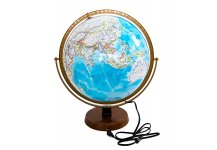 (image for) Ocean Blue Deluxe Glossy Raised Relief Globe with Lighting 16"