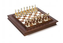 Francesca 24K Chessmen & Napolitano Board from Italy