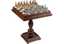 (image for) Bello Collezioni - Cleopatra Queen of The Nile Chessmen & Monticello Marble Chess Table