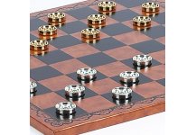 (image for) Bello Collezioni - Georgio Checkers Board & Bella Valentina 24K Gold Plated Checkers from Italy
