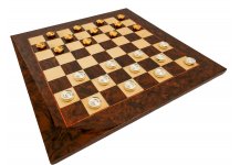 (image for) Bello Collezioni - Via Rivezzoli Luxury Checkers Board & Bella Valentina 24K Gold Plated Checkers from Italy