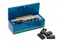Bello Games Collezioni - Piazza Di Spagna Luxury Double Six Professional Jumbo Size Tournament Dominoes Set with Spinners in a Briarwood Box from Italy