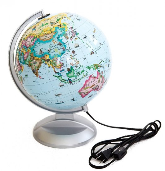 (image for) Children's Lighted Learning Globe with Animals 10" - Click Image to Close