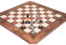 (image for) Flatiron District Metal/Silver Plated Marbleized Acrylic Chessmen