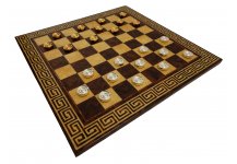 (image for) Bello Collezioni - Via Del Castiglione Luxury Checkers Board & Bella Valentina 24K Gold Plated Checkers from Italy